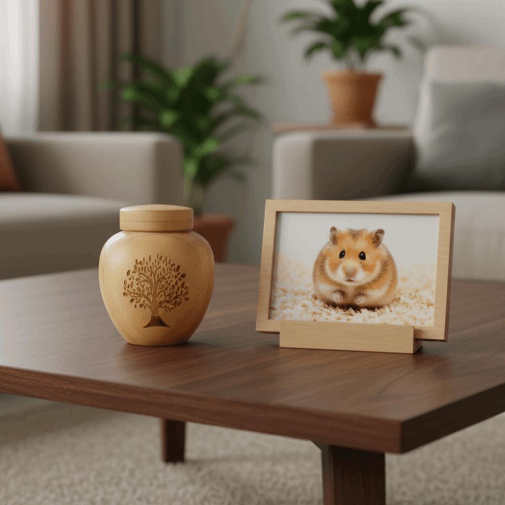Bamboo Mini Pet Urn Tree Patterns Pet Commemorative Box Dog Keepsake Urns Memorial Gift
