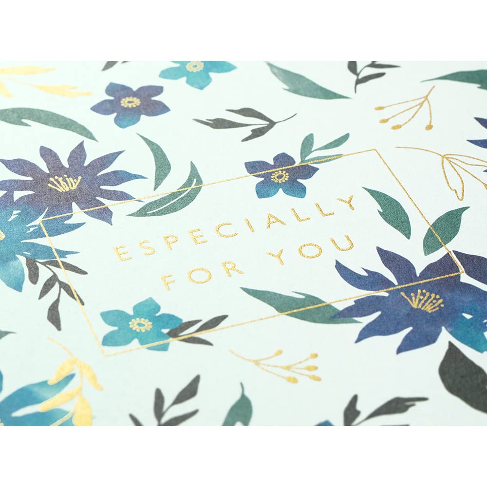 Midori Shikishi Colored Shikishi S Silk Floral Pattern Blue 33263006 Bi-fold