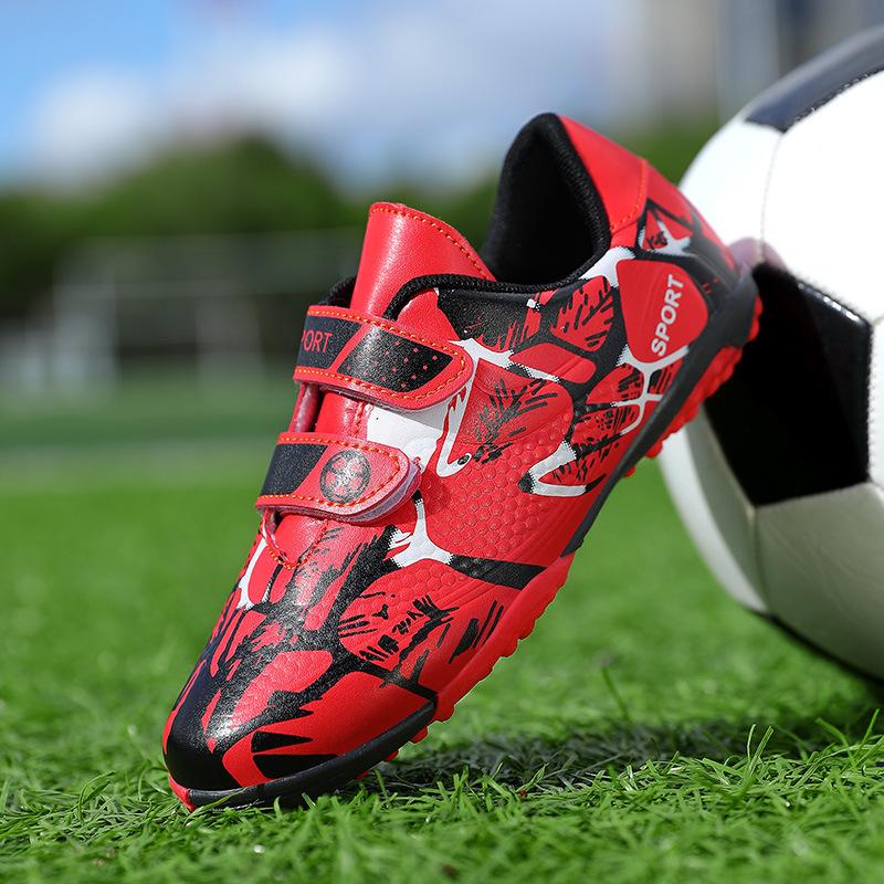 Football Shoes Children Older Children Teens Velcro Elementary School Students Shredded Nails Low Top Sneakers Training Shoes
