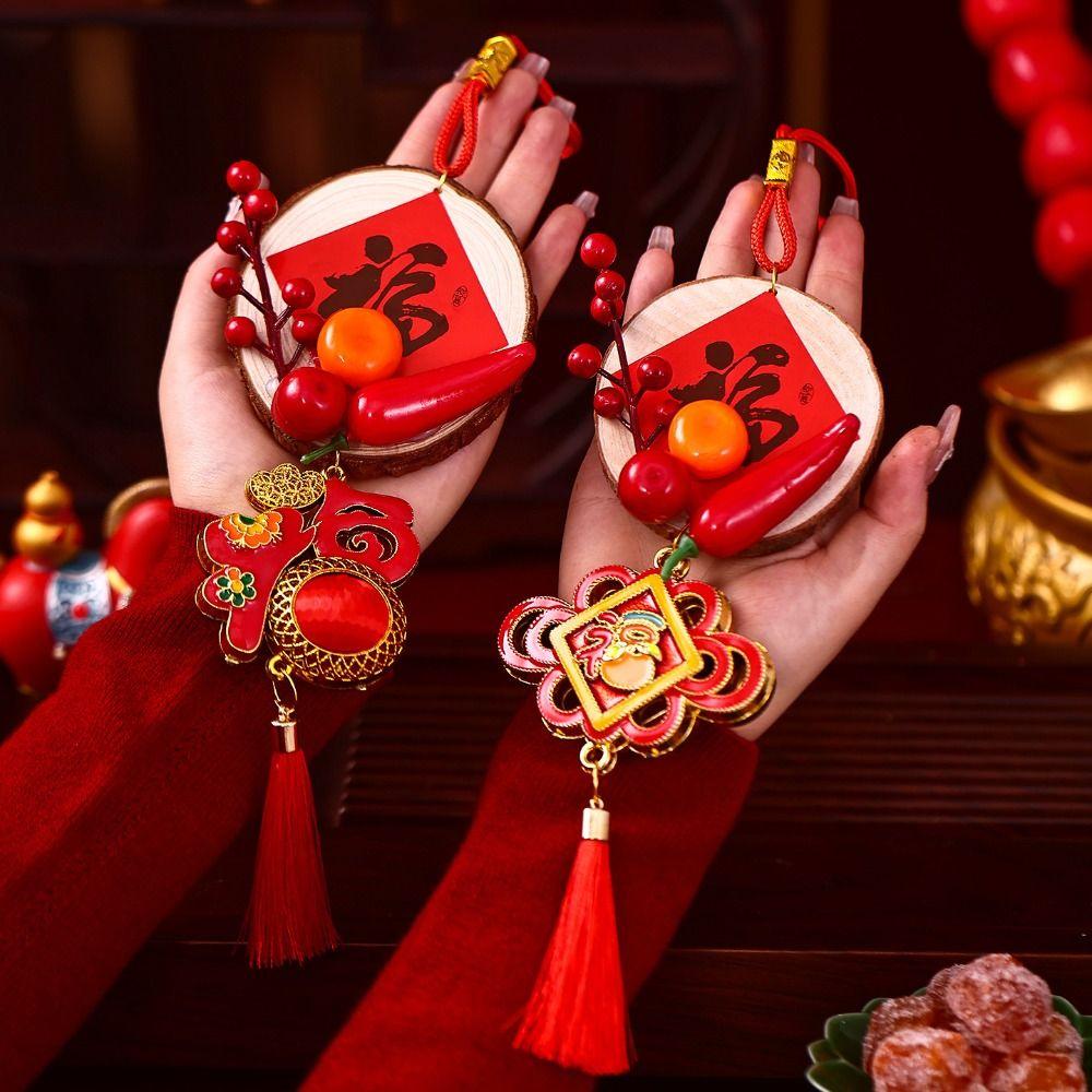 Traditional New Year Pendant Tassel Chinese Knot Wall Door Hanging Ornaments Fu Fish Good Luck Spring Festival Pendant
