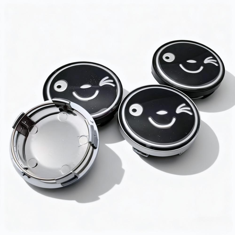 4pcs 58MM 54MM Smile Logo Emblem Badge Car Wheel Center Caps Wheel Hubcaps Rim Hub Center Dust Cover Replace Car Accessories