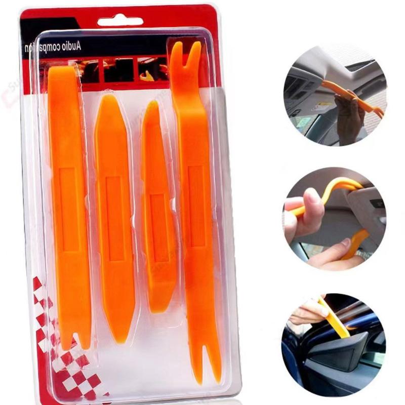 

4Pcs Car Door Clip Car Disassembly Tools Set Dvd Stereo Refit Kits Interior Plastic Trim Panel Dashboard Removal Tool 4pcs