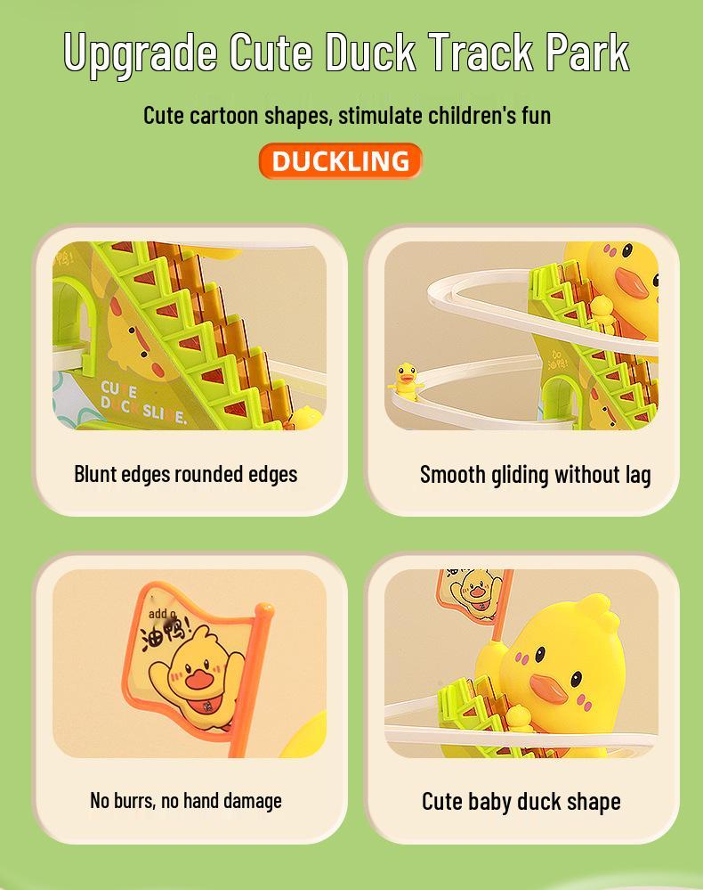 Urcare Automată Scări Circuit Electric Tobogan Rață Galbenă Mică Jucărie Educativă