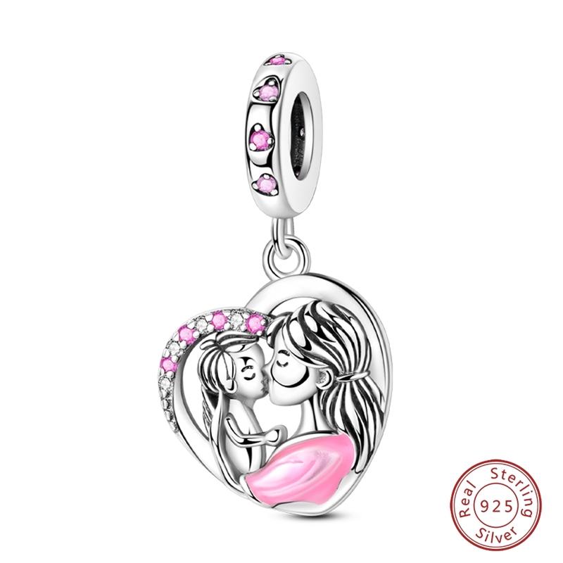 Original Copper Charms Beads Pendants Warm Family & Sunflower Heart Suitable For 3Mm Bracelets Diy Jewelry Making