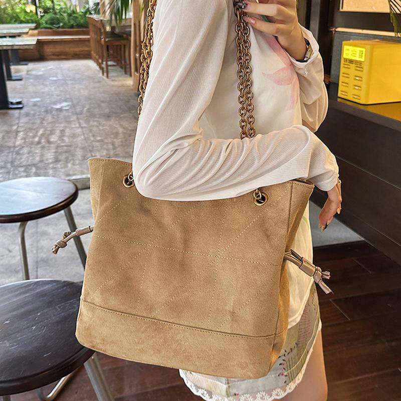 Yogodlns Luxury Large Capacity Faux Suede Tote Bag Winter Designer Shoulder Bag Women's Underarm Bag Handbags and Purses