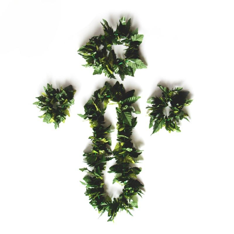 Hawaiian Artificial Leaf Garland Stage Performance Accessory Jungle Party Decoration Prop