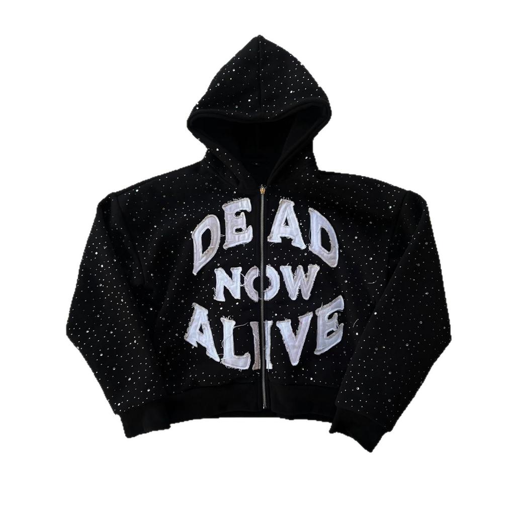 Unisex Retro American-Style Printed Hoodie Cardigan