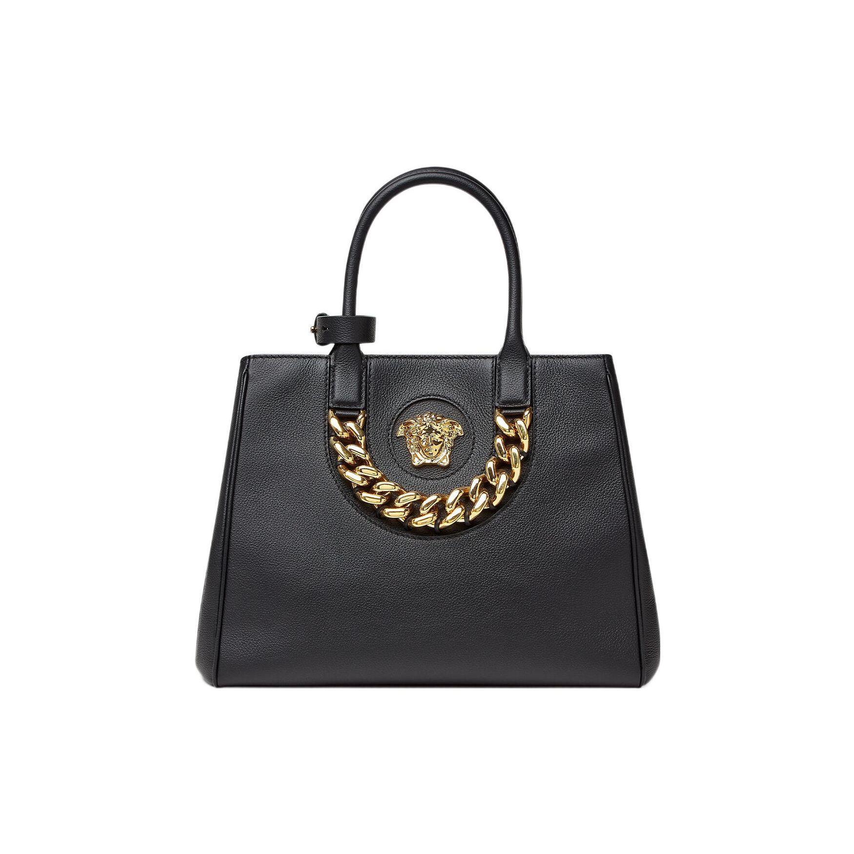 

Versace La Medusa Середня сумка-тоут Чорна Жіночі сумки-тоут 1004245-DVIT2T-1B00V Basic Set (Bag+Dust Bag)