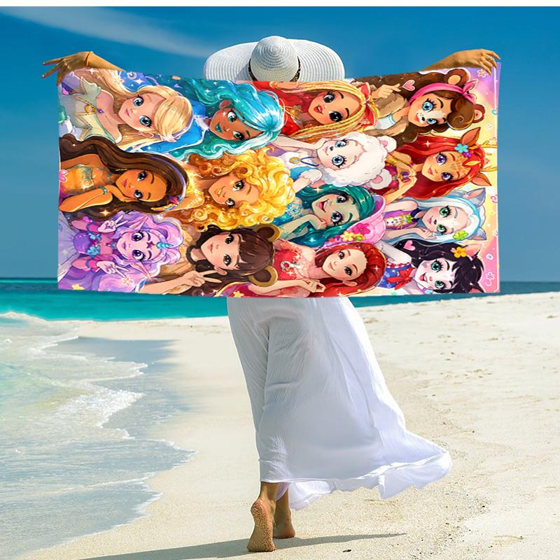 1pc Fantasy Girls Cats Microfiber Beach Towels Quick Dry Towel Sand Beach Towels Pool for Travel Swim Pool. S072101199