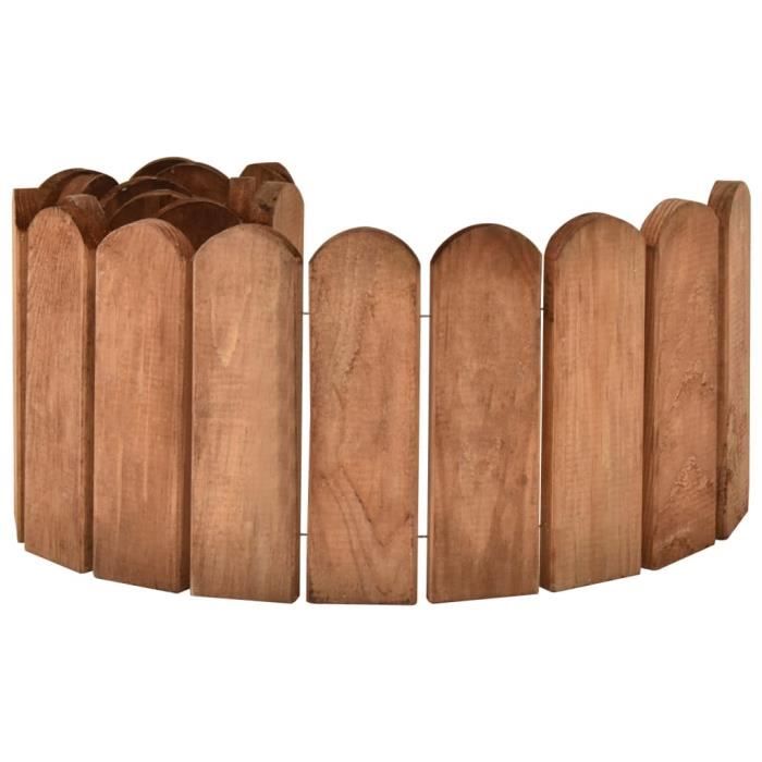 Rouleaux de bordure - VIDAXL - Bois de pin imprégné - 120 x 20 x 1,5 cm - Brun
