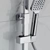 Rectangular Pipe Shower Head Holder Adjustable Rotatable Sprayer Fixed Base Replacement Riser Rail Bracket