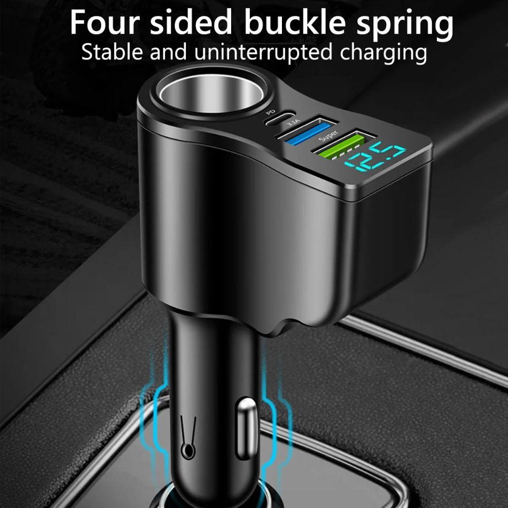 Fast Charger Auto Phone Charger 4 In 1 Car Charger Adapter Vehicle Mounted Inverter  Travel