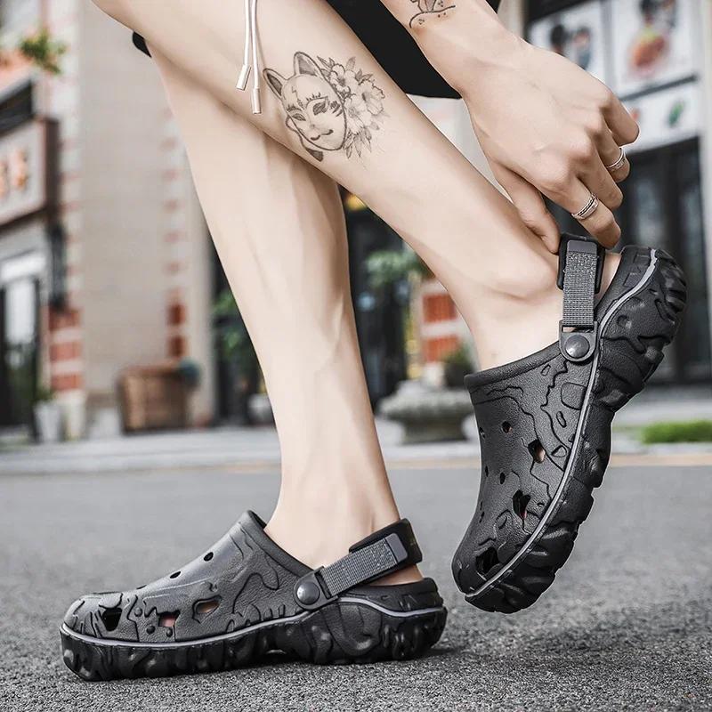 Clog Footwear For Male Flip Flops Outdoor Eluva Male Summer Sandals Airy Cozy Ultralight Slip-resistant Beach Slippers