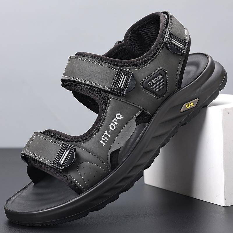 

Летние новые сандалии мужские сандалии повседневная пляжная обувь мужские тапочки для вождения на толстой подошве классные 44 серый