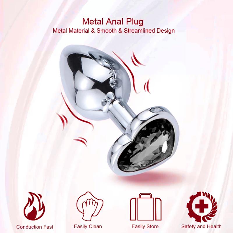 S/M/L Metal Anal Plug Butt Plug Sex Toy Butt Toy for Women Men Couples Gay Adult Game Masturbator Anal Diamond Sex Shop