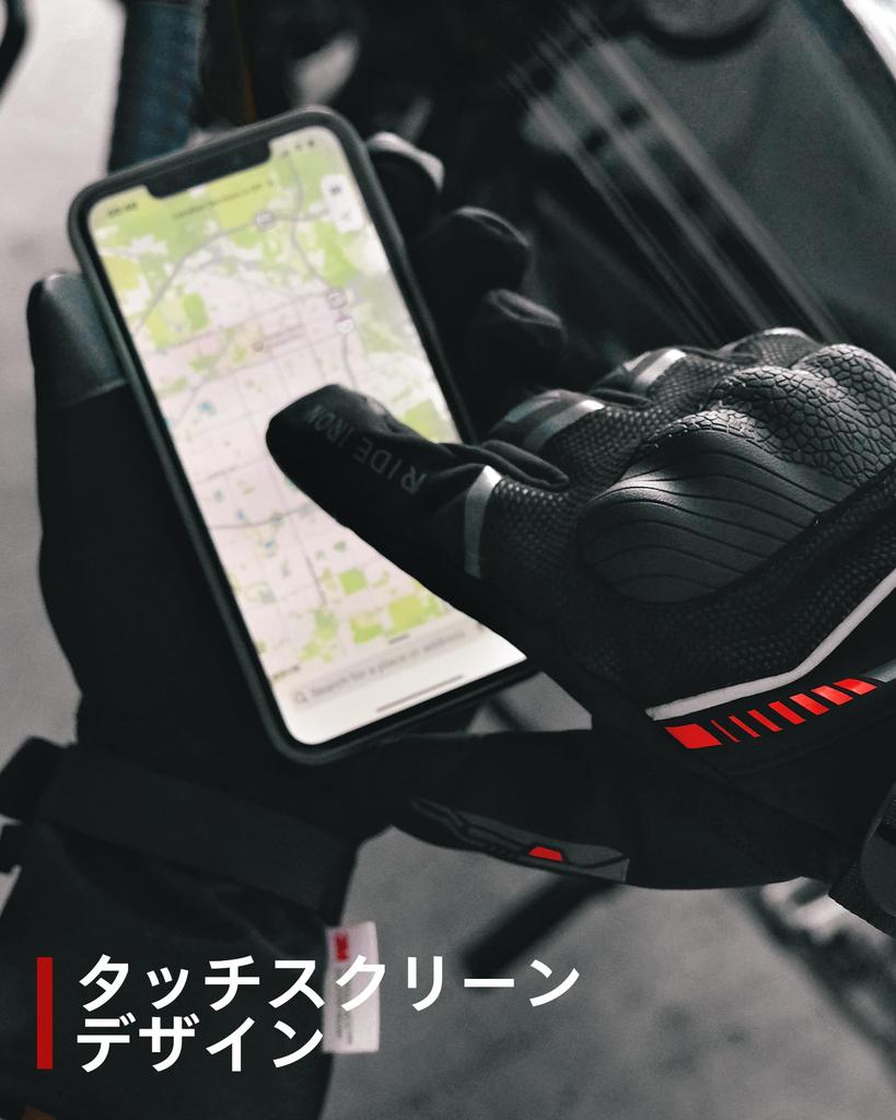 RIDEIRON Motorcycle Winter Size S Sold Smartphone Winter Cold Weather Motorcycle Protective Fleece Gloves, Waterproof, Out, Compatible, Gloves,