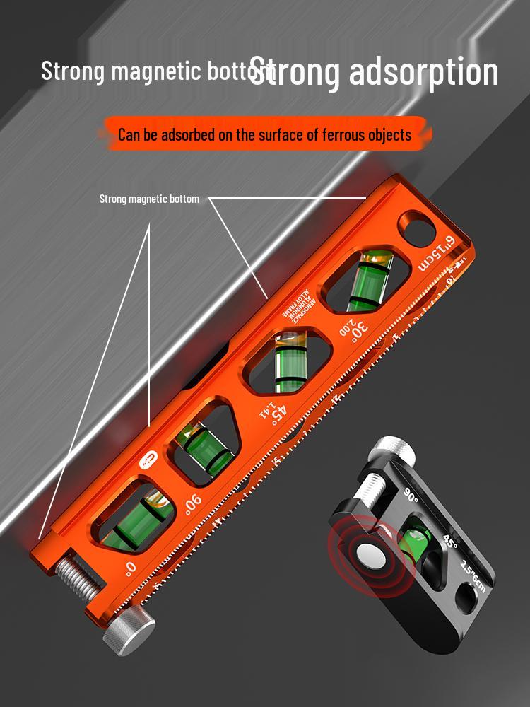 High-Precision Mini Magnetic Aluminum Level - Portable Industrial-Grade