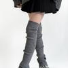 Japanese Ballet Styles Thigh High Leg Warmer Ribbed Knitted Split Buttons Over Knee Footless Socks for Fashionable Women