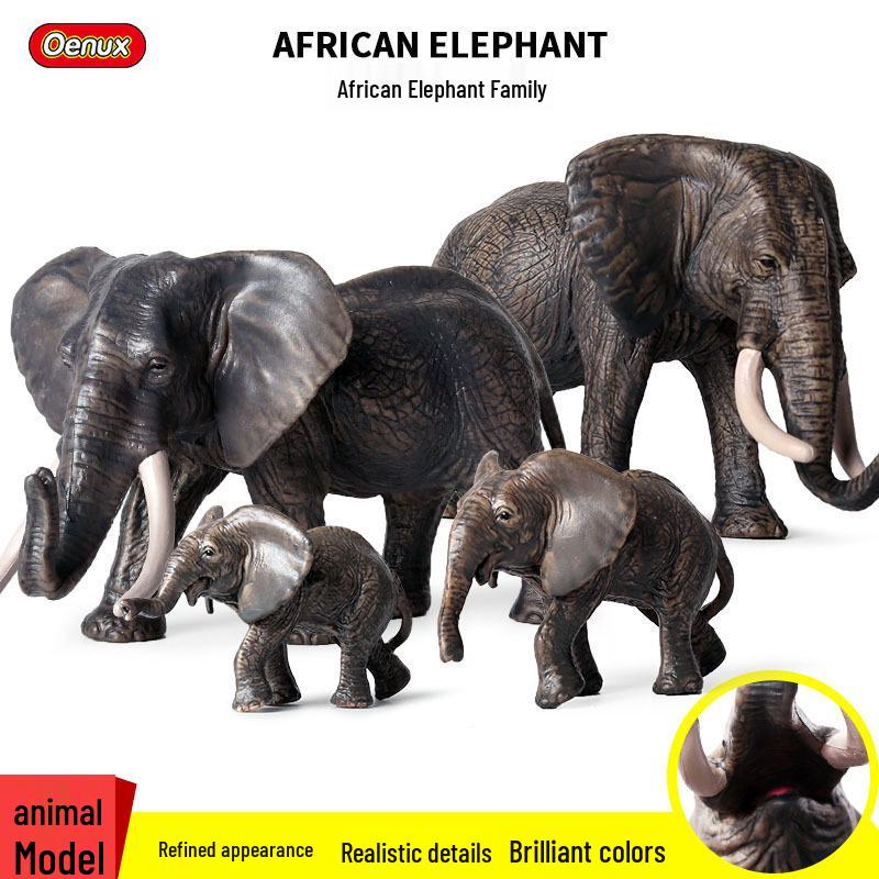 Wildlife Elephant Simulation Toy: African & Asian Elephant Model for Children
