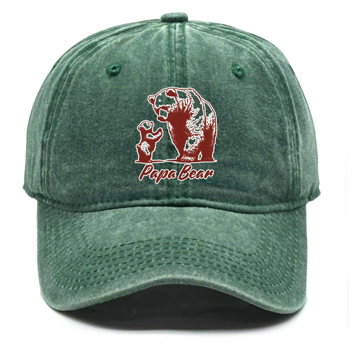 

Papa Bear Brown Bear Print Snapback Sun Hat, Father s Day Mesh Hat Distressed Adjustable Buckle Vintage-Inspired Fashion Adjustable Baseball Hat as the picture зелений