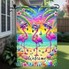 Welcome Amingo Summer Garden Ag 12X18 Double Sided Tropical Leaves Outside D TTP AAL WZZ