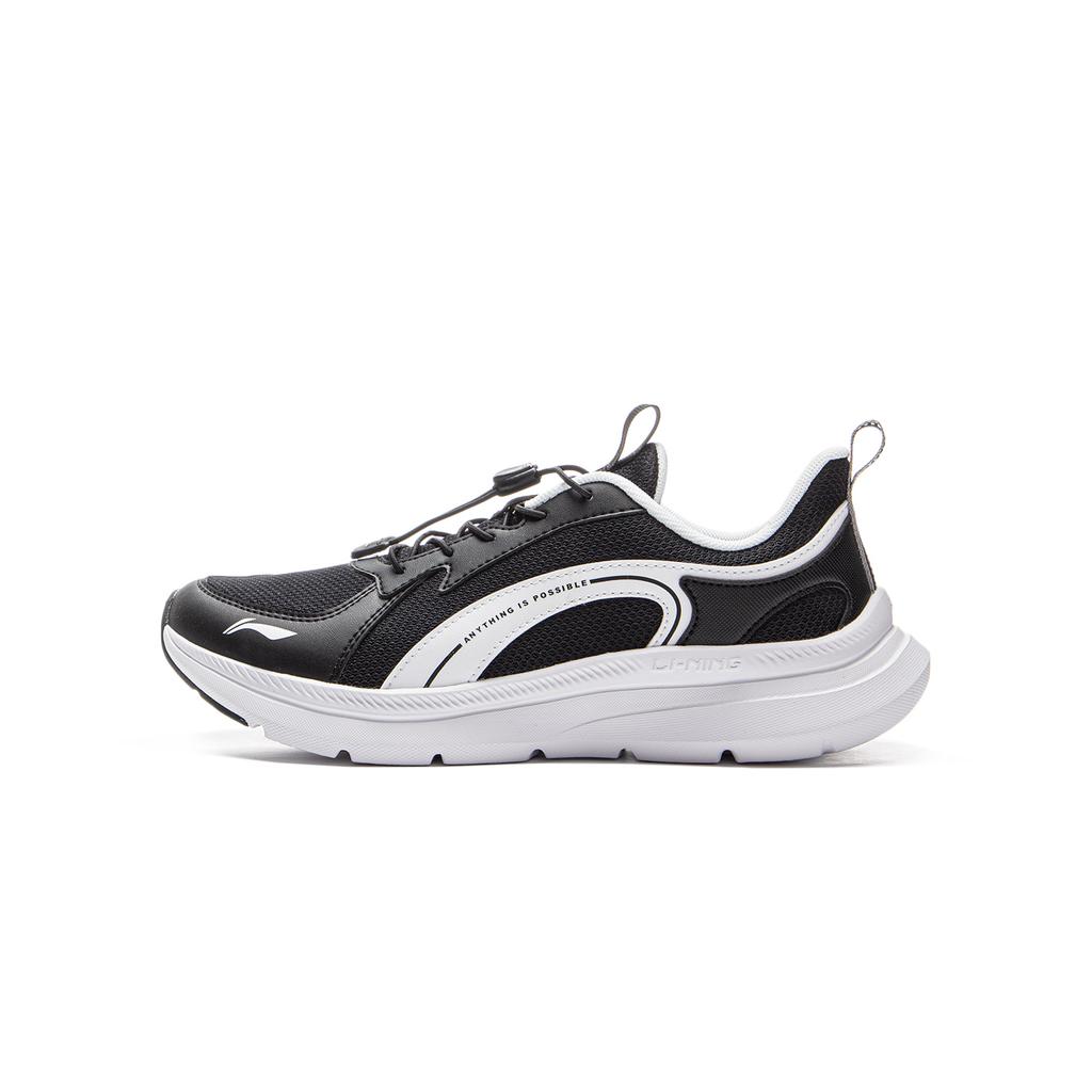 Li Ning Kids Running Shoes Spring Summer Low Top Non-Slip Shock Absorbing Durable Breathable Kids sneaker Black Standard-White YKFV062-3
