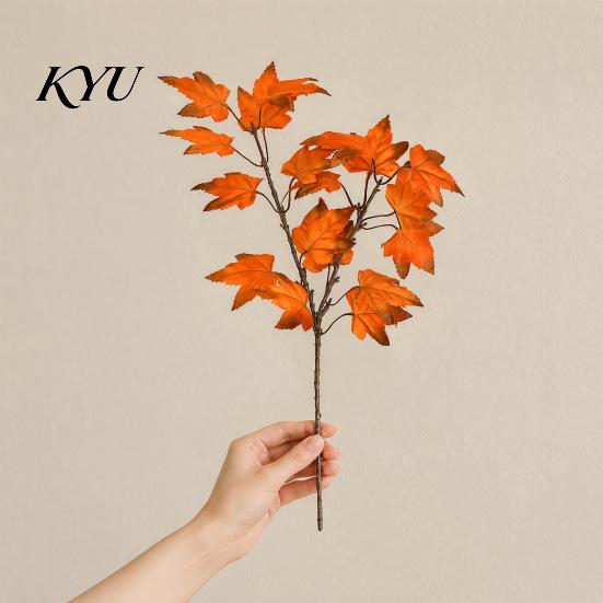 Fake Fall Leaves for Floral Arrangements Artificial Maple Leaf Stems, Faux Branches, Autumn Silk Bendable Stems DIY Projects Thanksgiving Harvest