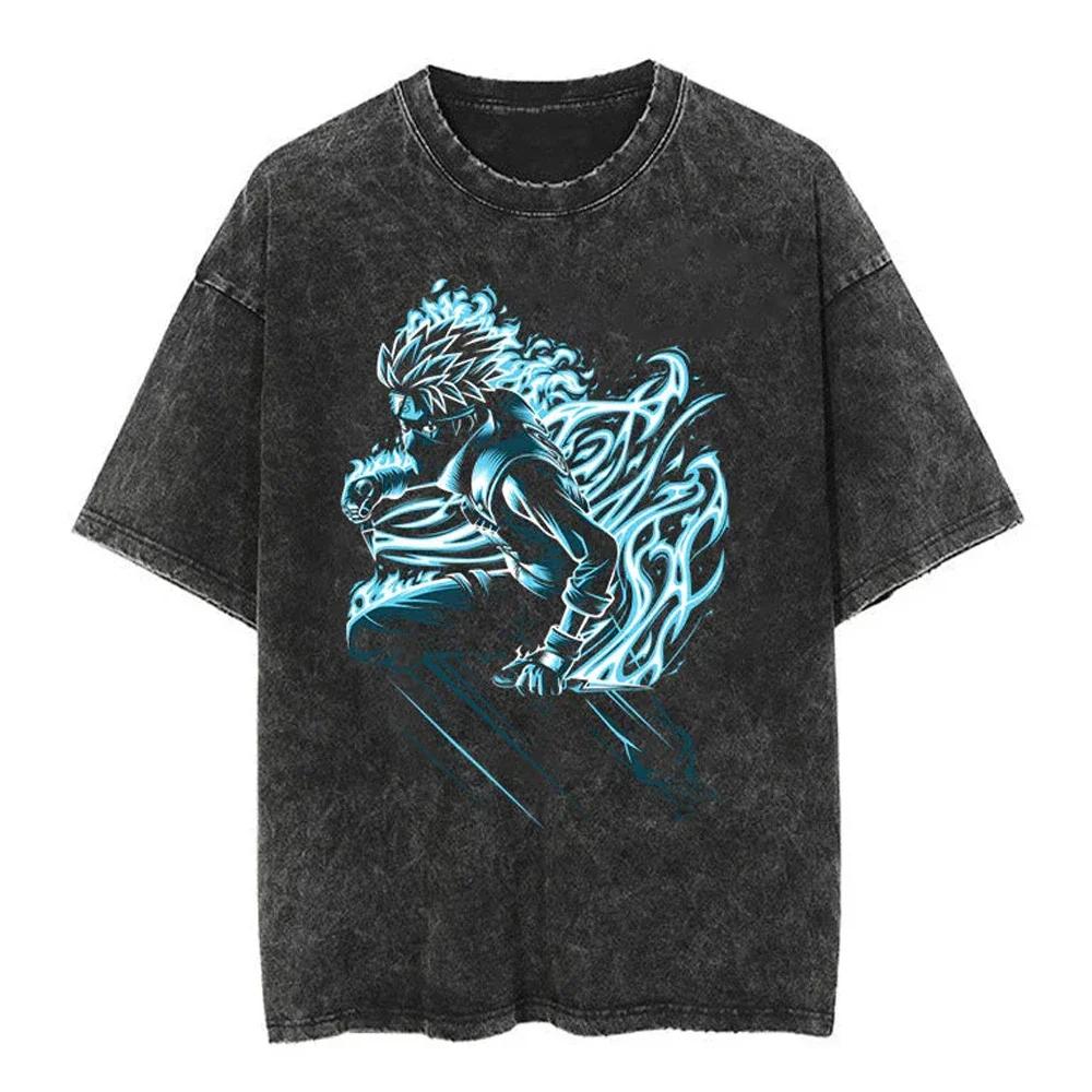 New Men Vintage T Shirt Hip Hop Streetwear Tshirt Japanese Anime Naruto Print Tops Tees Harajuku Summer Short Sleeve TShirt