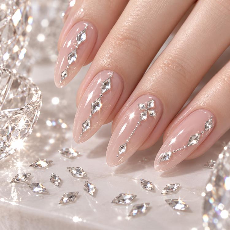 1440 PCS / Set Mini Flat Bottom Sparkling Diamond Nail Jewelry Set