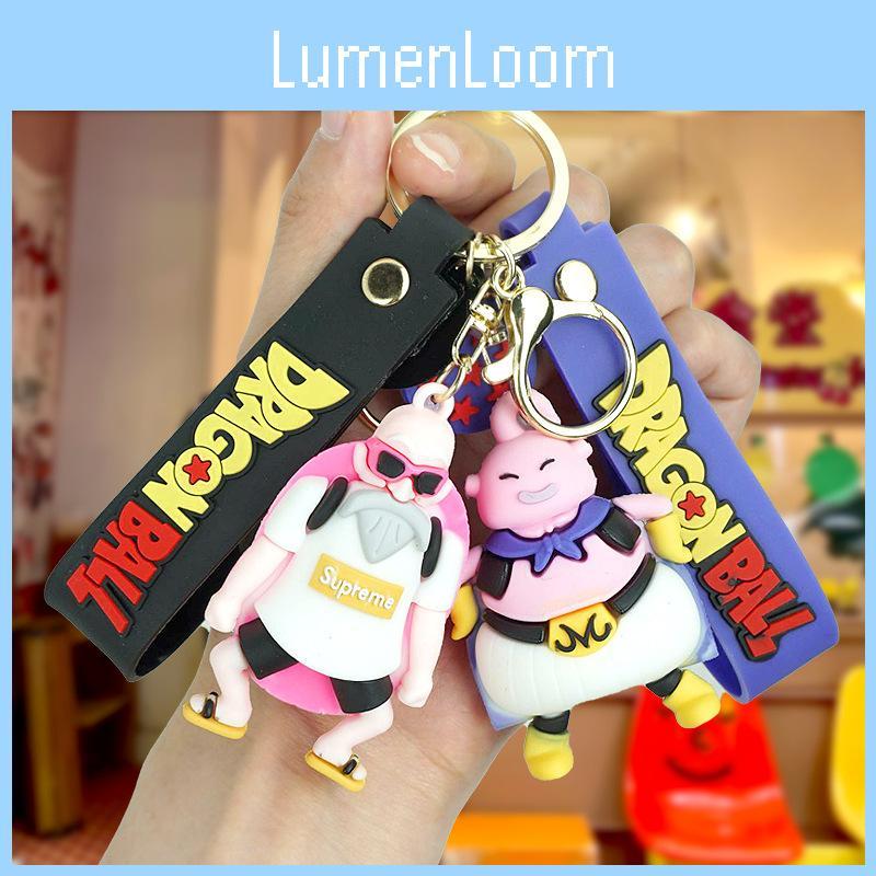 Cute Cartoon Dragon Ball Z Pvc Keychain Accessories Fun Durable Rubber Keyring For Goku Gohan Tien Buu Master Roshi