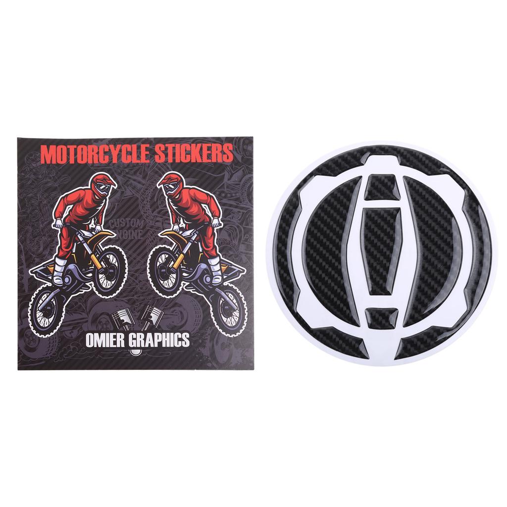 Carbon Fiber Motorcycle Gas for Tank Caps Pad Cover Sticker Decals Diameter 12cm/4.72-inch for Z900 Z400 Ninja 400 Ninja