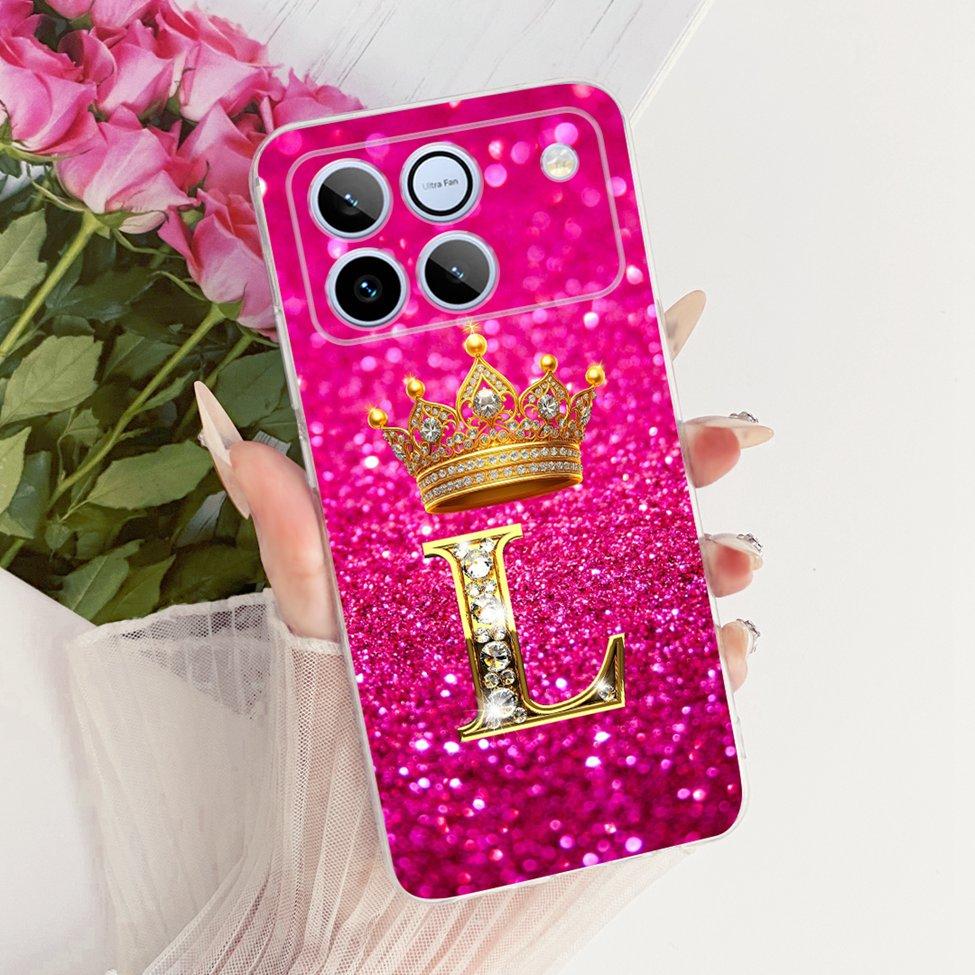 Clear For Honor Win AAP-AN00 Case For Honor Win Cover Aesthetic Luxury A-Z Letters Fashion Boys Girls Cool Crown Soft Casing