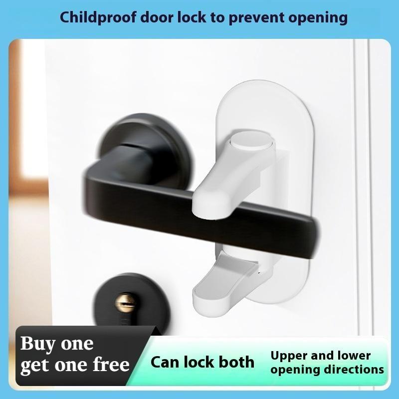 New Product Room Door Handle Lock Safety Lock Baby Children Anti-opening Door Lock Non-punching Door Handle Fixed Lock
