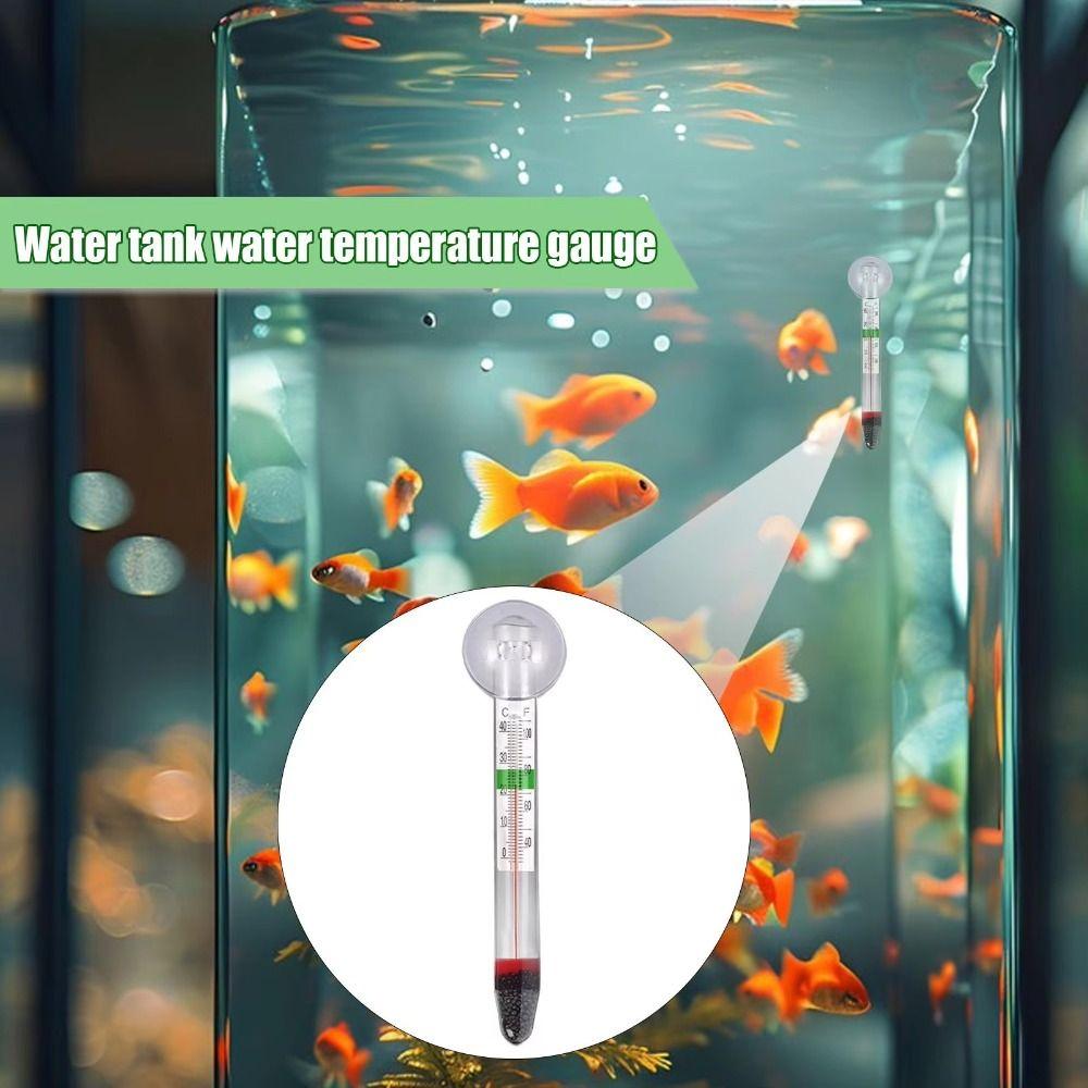 Submersible Glass Aquarium Thermometer with Suction Cup Waterproof Fish Tank Thermometer Floating Water Thermometer