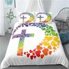 Christian Sacred Jesus Printed Coreless Down Duvet Cover Set, Comfortable Bedroom Bedding Decoration Single Double Large Size