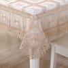 Lace Round Tablecloth Hollow Jacquard Embroidery Nordic Fabric Living Room Decorative Tablecloth Rectangular Furniture Coffee Table Cover Cloth