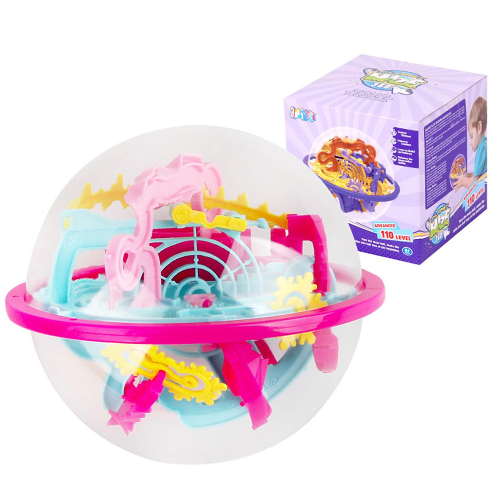 

100-110 Step 3D Maze Intellect Ball Labyrinths Sphere Ball Toys For Kids Educational Brain Tester Balance Training Toy Gifts One Size