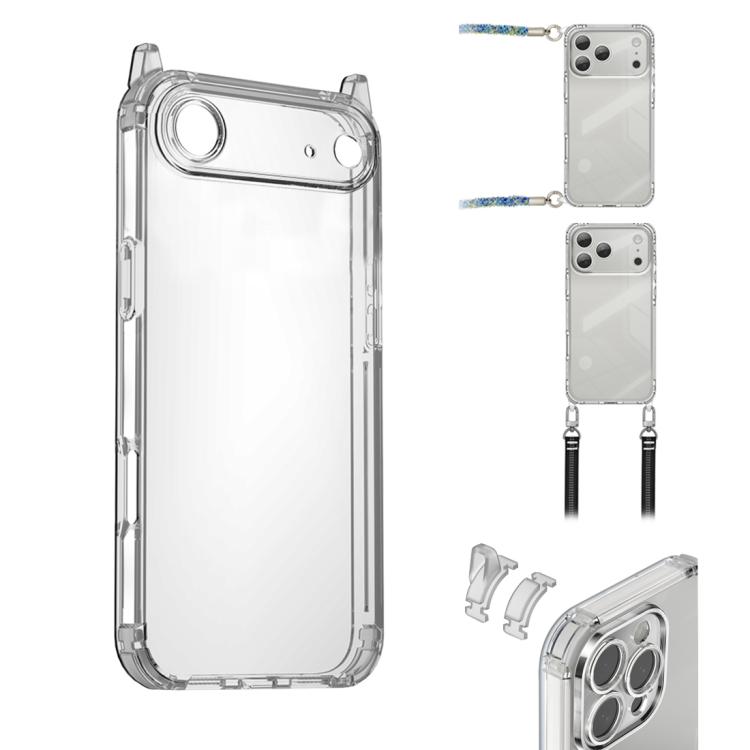 

XDcase Candy DIY Detachable Lanyard Hole Shockproof Phone Case For iPhone Air прозрачный