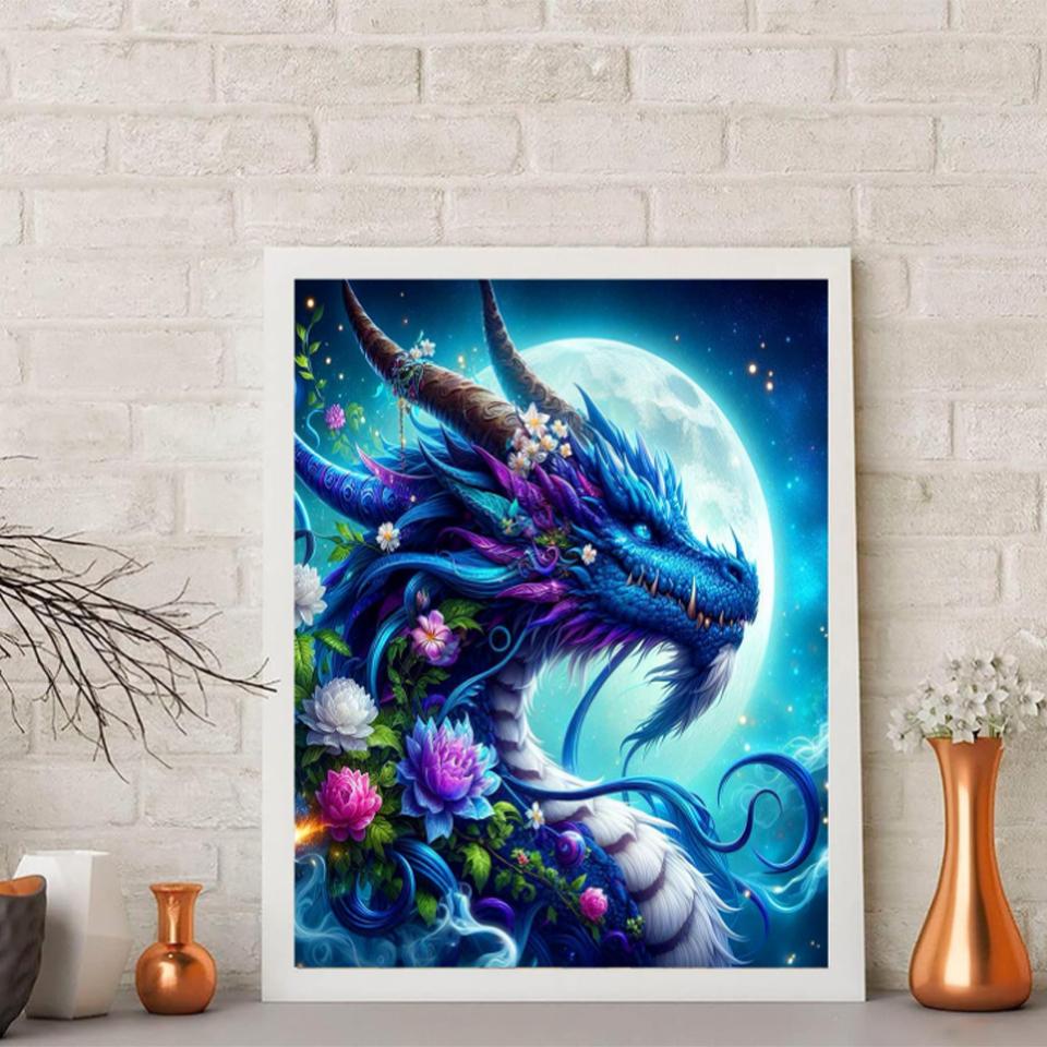 5D-Diamantmalerei zum Selbermachen, Drachenblume, Diamantmalerei, Mosaik-Stickerei-Set, handgefertigt, Heim-Wohnzimmer-Dekoration, Geschenk