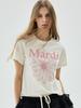 [mardimercredi] SLIM T-SHIRT FLOWERMARDI_CREAM INDIPINK
