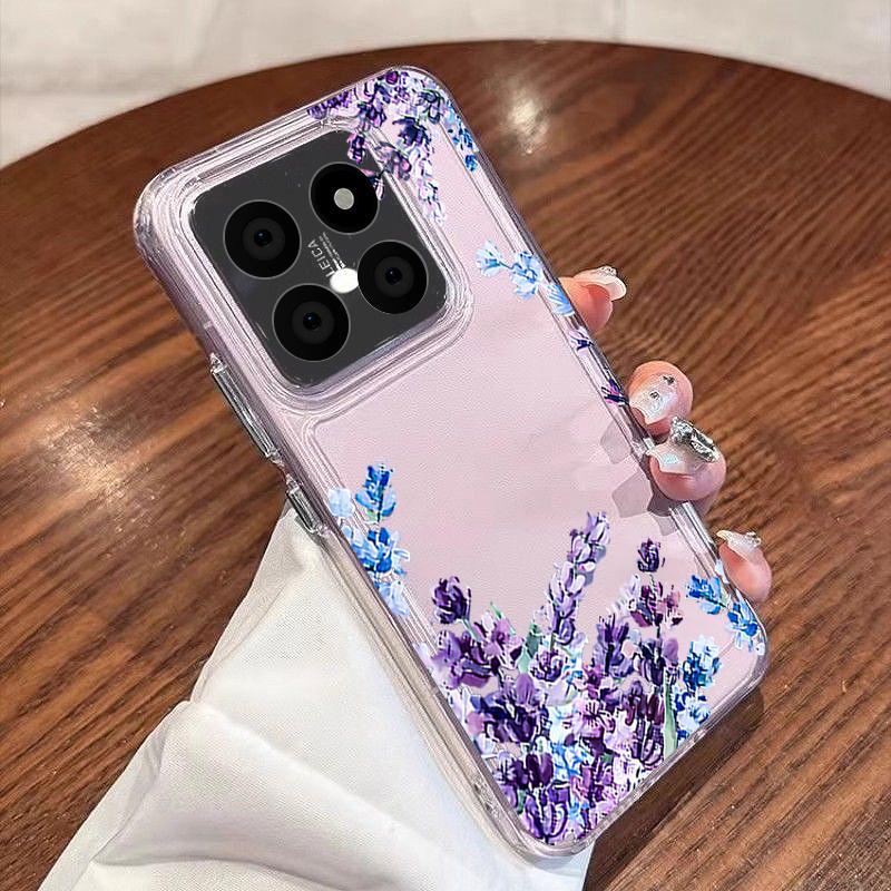 Simple Style Floral Case For Xiaomi Redmi Note 15 Pro 4G Funda Redmi Note 14 13 Pro 5G Clear TPU Silicone Soft Cover