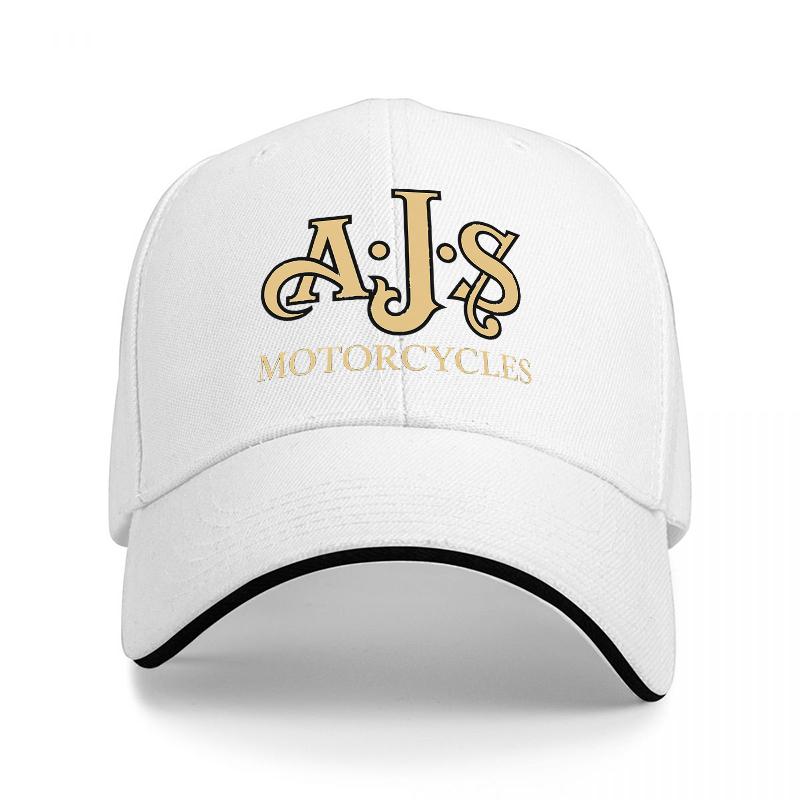 AJS MOTORCYCLES CLASSIC BLACK BASEBALL CAP WITH GOLD LOGO EMBROIDERY PREMIUM QUALITY ADJUSTABLE FIT FOR Unisex AND Women