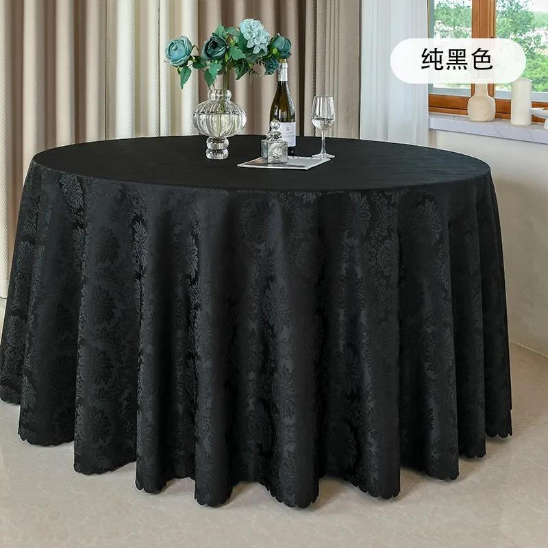 Jacquard Hotel Tablecloths High Quality Solid Color Table Covers for Dining Banquet Wedding Round Elegant Waterproof Table Cloth