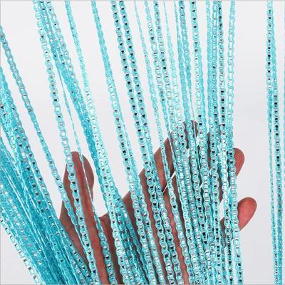 Silver Line String Curtain Silver Wire Curtain Tassel Valance Living Room Divider Wedding DIY Door Decor 100x200CM