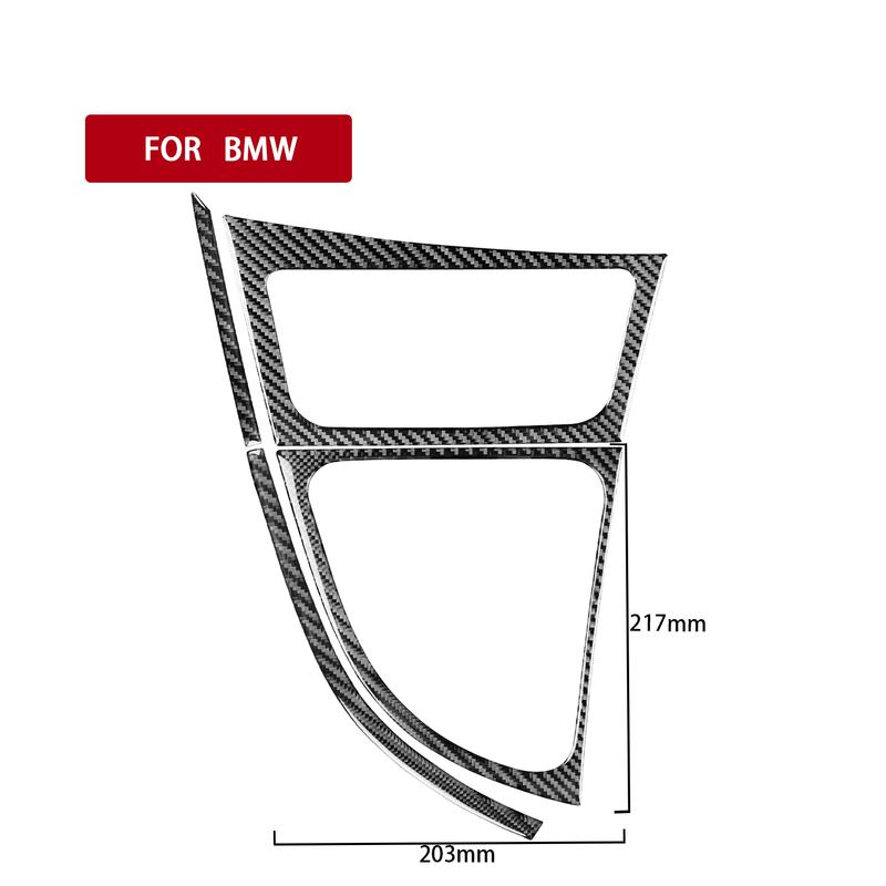 Carbon Fiber Car Shift Panel Frame And Gear Side Slats Stickers Protection Cover For BMW 1 Series E81 E82 E87 E88 2008-2013