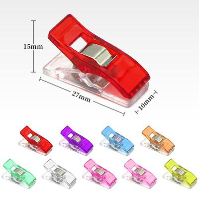 50Pcs Multipurpose Sewing Clips Colorful Binding Clips Plastic Craft Quilting Clip Craft Clamps Sewing Transparent Color Clips