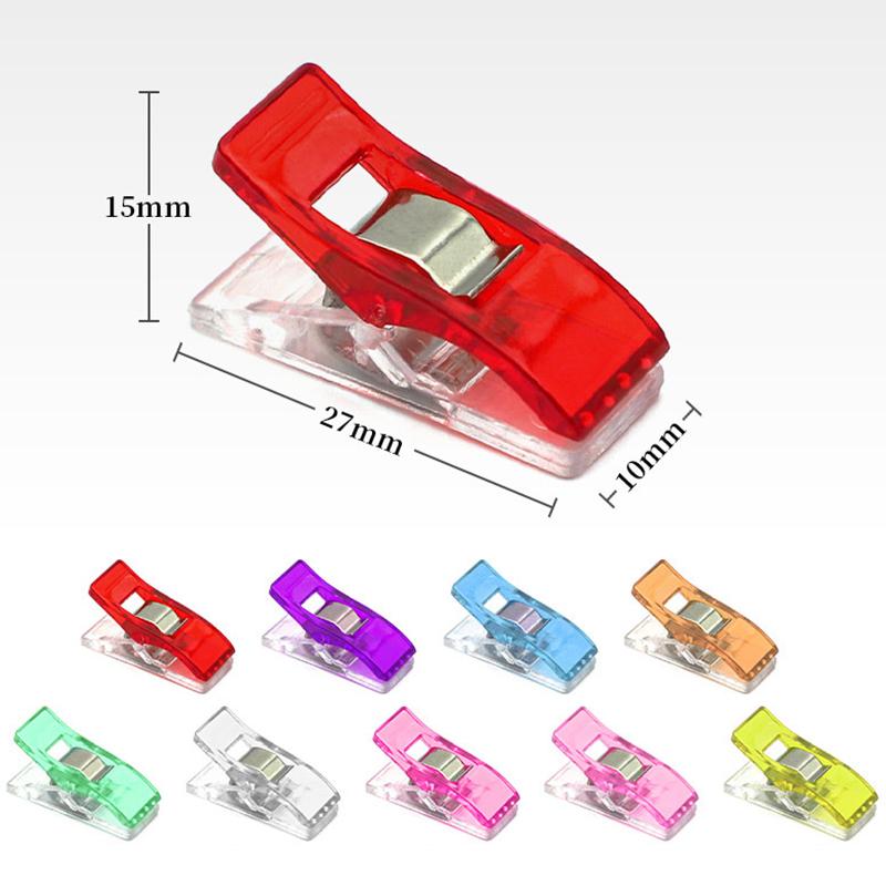 50 ks Víceúčelové šicí klipy Barevné vazební klipy Plastové řemeslné prošívací klipy Řemeslné svorky Šicí klipy Průhledné barvy
