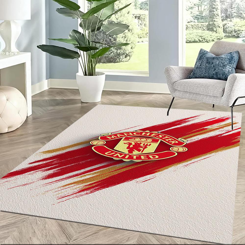 Manchester Fans Square rugs are a great choice for living rooms, bedrooms, home décor, and as gifts.