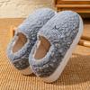 Root cotton slippers women's autumn and winter home indoor bedroom warm feet velvet thick-soled couple hair shoes