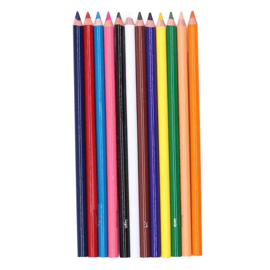 12Pcs Oil Colored Pencils Vibrant Colors Rich Hues Pre Sharpened Safe Odorless Easy Colouring Color Pencil Set